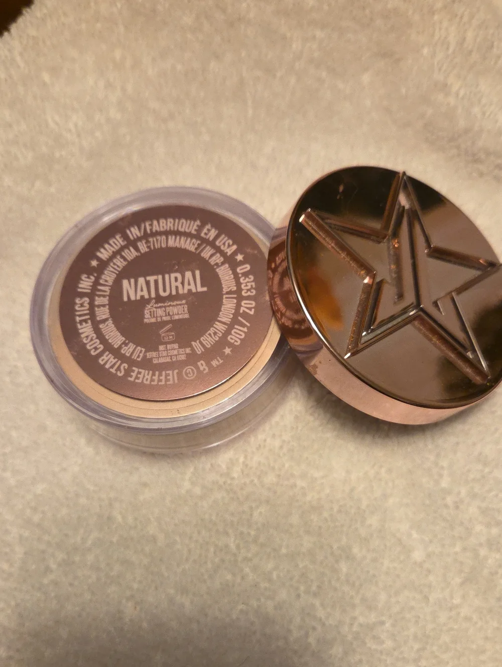 NWOB Jeffree StarSetting Powder In NATURAL with Rose Gold Star Lid NEW